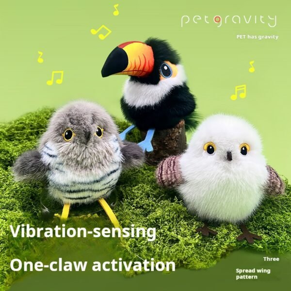 Putting Small Fat Choo Cat Toy Simulated Bird Automatic Cat Teaser Stick to Burn Energy