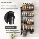 Rotating Kitchen Spice Rack Wall-Mounted Corner Spice Storage Rack Multi-Functional Multi-Tier Storage Rack