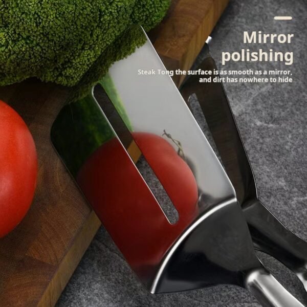 304 Stainless Steel Spatula and Tongs Combination Set for Frying Fish, Steaks, and Barbecuing (PACK OF 2) - Image 3