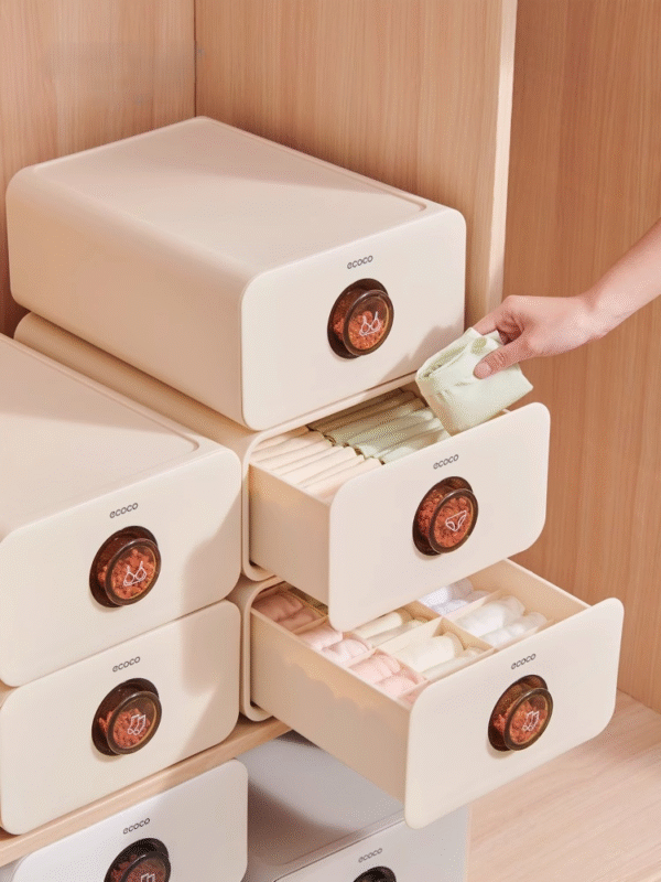 Underwear Storage Box Home Wardrobe Socks Underwear Drawer-Style Divided Organizer Box Three-in-One Wonder Tool (PACK OF 3)