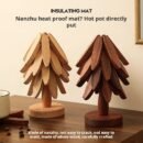 Solid Wood Insulated Placemat, Heat-Resistant Mat, Home Use High-Temperature Resistant Table Mat, Pot Mat, Cup Mat, Sand Pot Mat, Premium Quality (Pack of 3)
