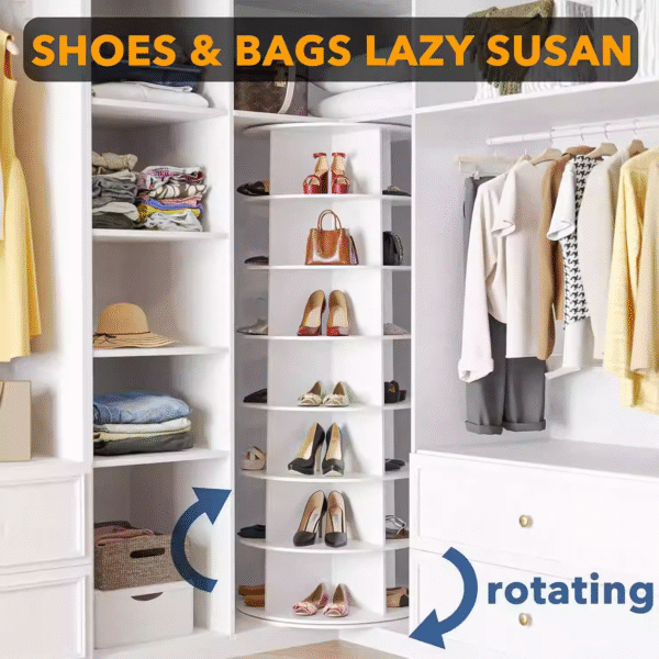 Best-selling rotating multi-layer floor-standing simple bag display rack 360-degree creative storage rack saves space - Image 4
