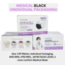 3PLY disposable Medical mask & face mask for Adults and Kids, 99% BFE