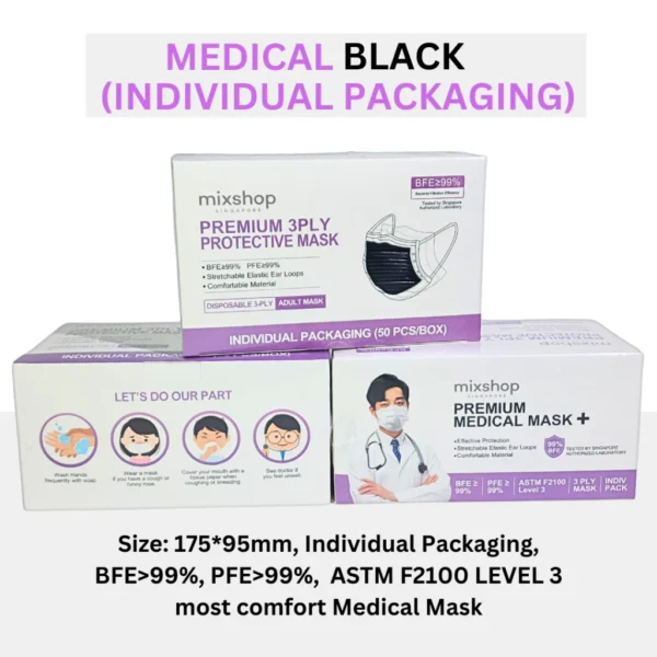 3PLY disposable Medical mask & face mask for Adults and Kids, 99% BFE